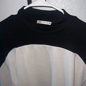 ZARA size L black and white sweater